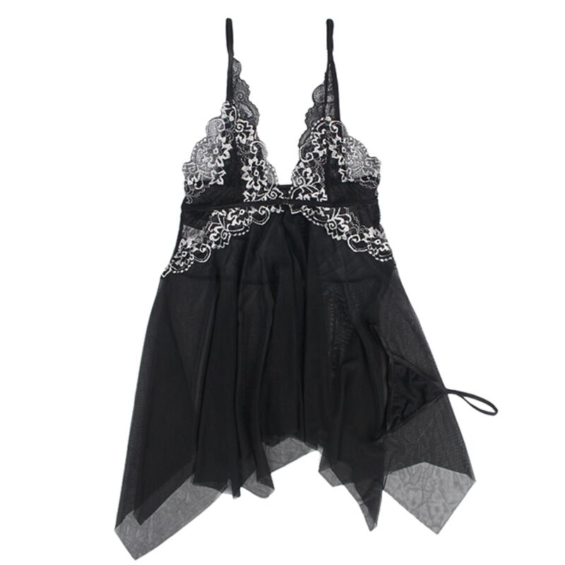 SUBBLIME - Babydoll i tyll med blonde-barm