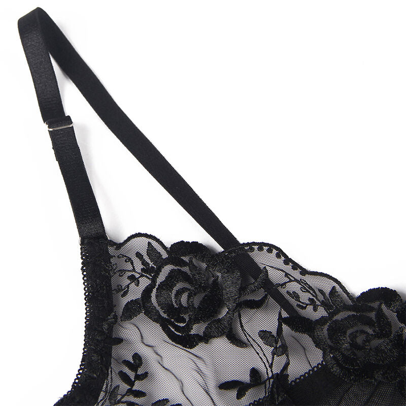 SUBBLIME - 3-delt sett BH + string + hofteholder Blomstret