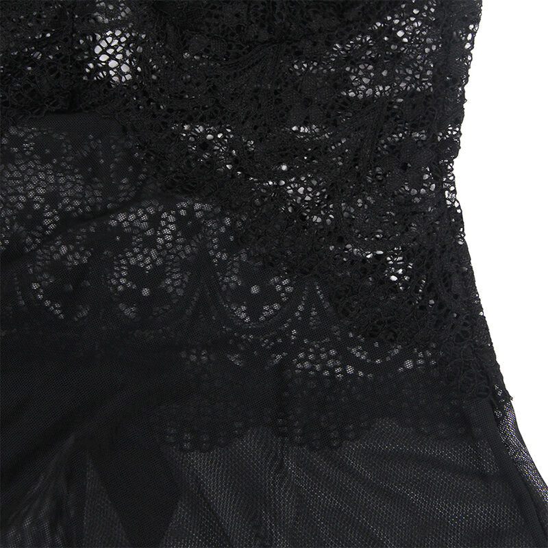 SUBBLIME - Babydoll i tyll med blonde- og blomsterdetalj