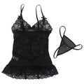 SUBBLIME - Babydoll med justerbare stropper og transparent blonde Blomstret