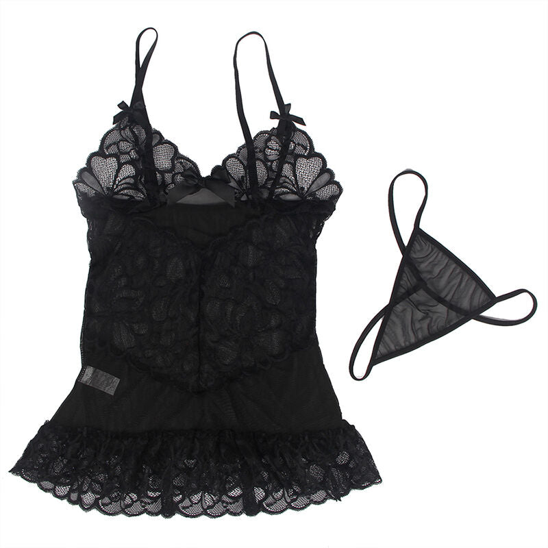 SUBBLIME - Babydoll med justerbare stropper og transparent blonde Blomstret