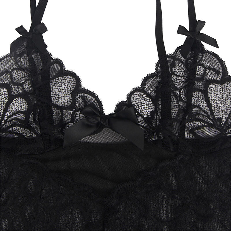 SUBBLIME - Babydoll med justerbare stropper og transparent blonde Blomstret
