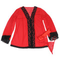 SUBBLIME - Transparent kimono med blonde-detalj Rød