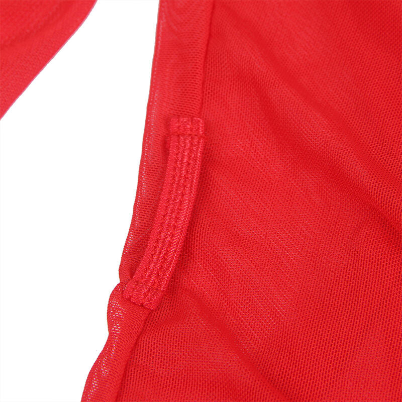 SUBBLIME - Transparent kimono med blonde-detalj Rød