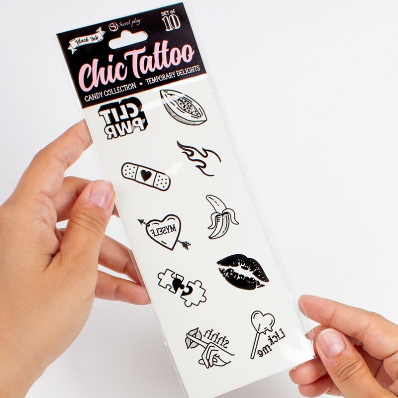 SECRET PLAY - Midlertidige Tatoveringer Candy Collection Sett med 10