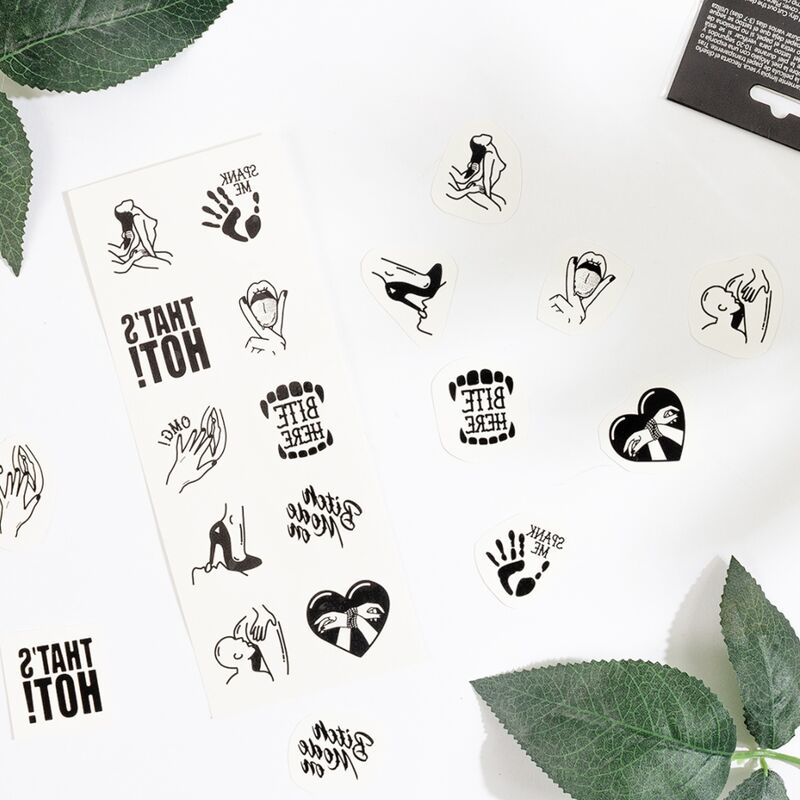 SECRET PLAY - Midlertidige Tatoveringer Kinky Collection Sett med 10