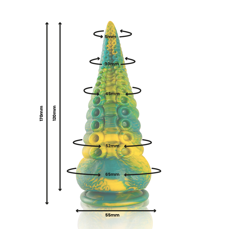 EPIC - Cetus Silikondildo Tentacle Grønn Str. S