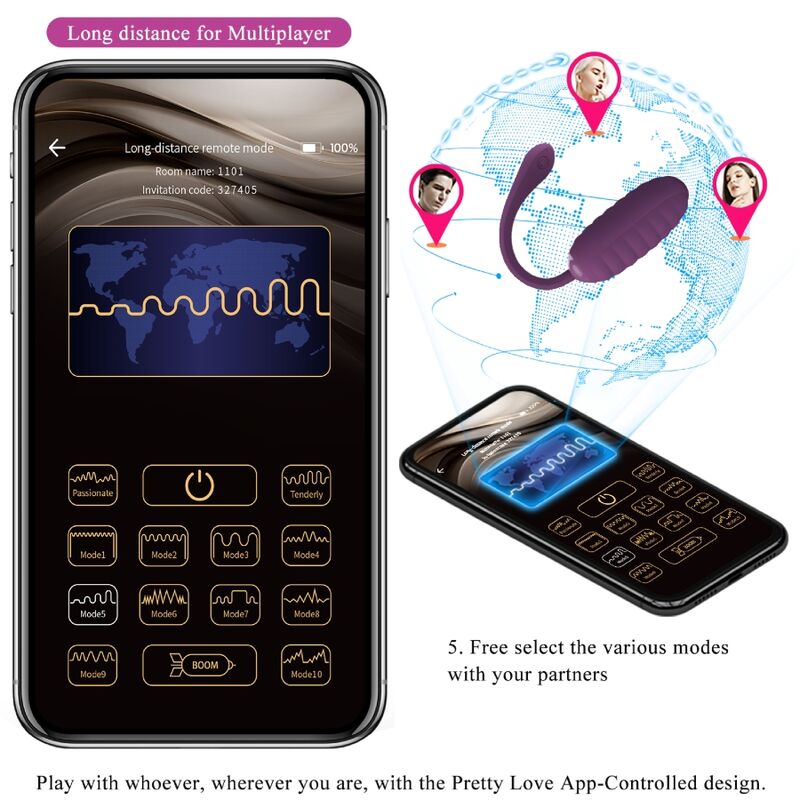 PRETTY LOVE - Casper App-styrt Vibrerende Egg