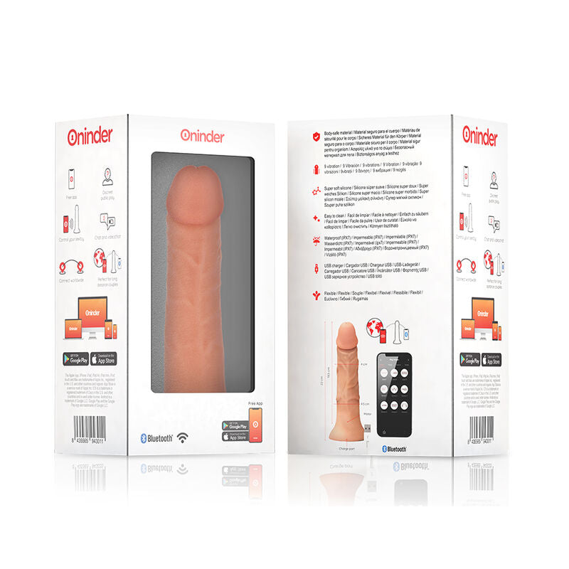 ONINDER - Bogotá Vibrerende dildo Large 9 hastigheter Naturlig 22 cm (gratis app)
