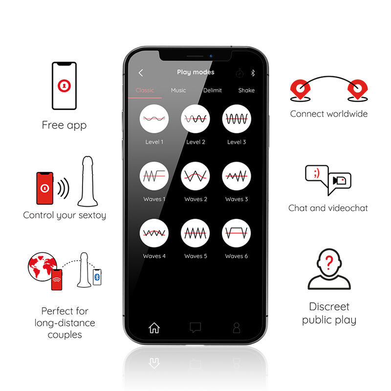 ONINDER - Bogotá Vibrerende dildo Medium 9 hastigheter Naturlig 20 cm (gratis app)