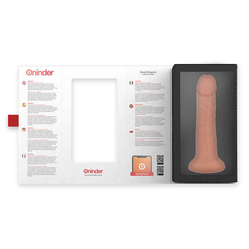 ONINDER - Bogotá Vibrerende dildo Small 9 hastigheter Naturlig 17,5 cm (gratis app)