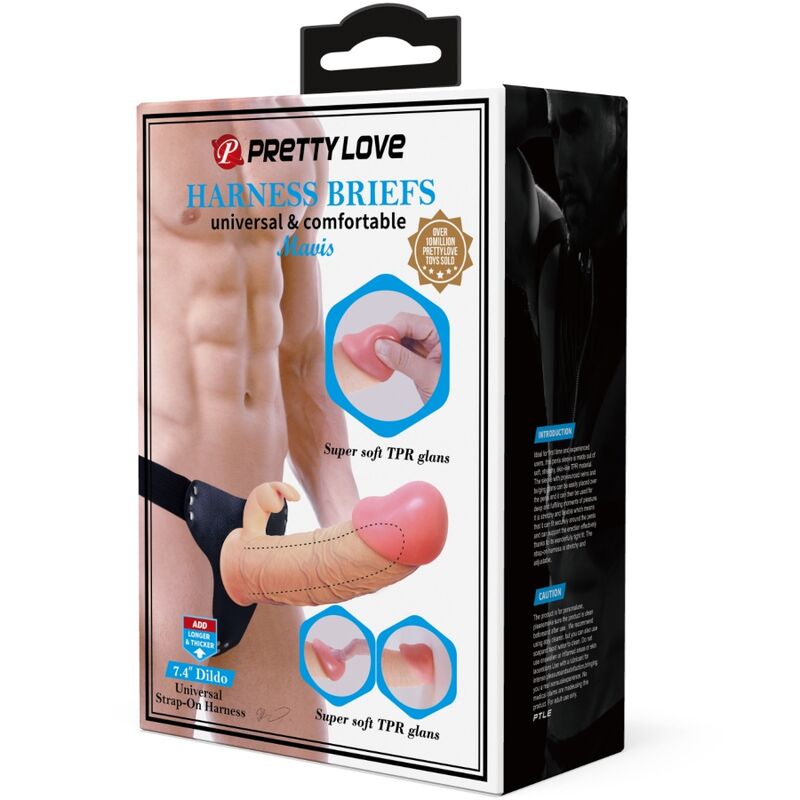 PRETTY LOVE - Mavis Strap-on med dildo 19 cm Natur