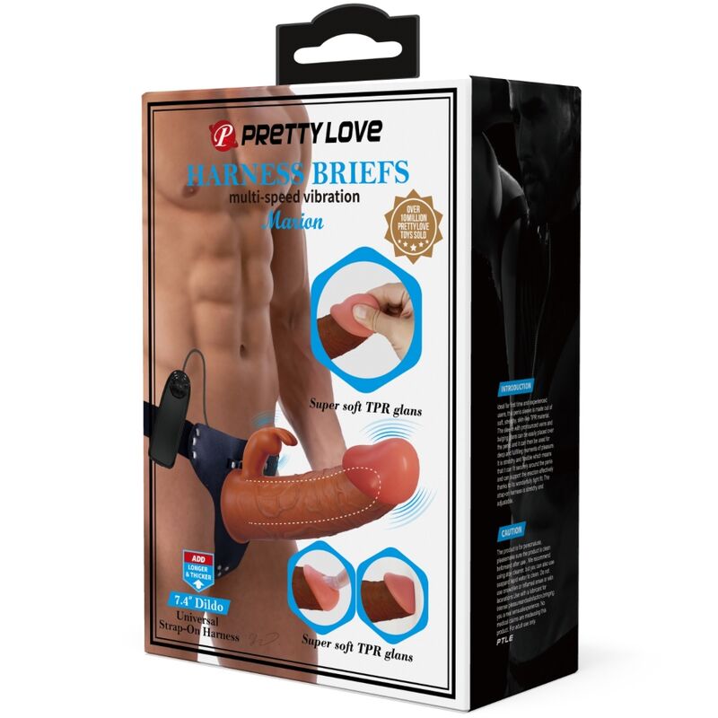 PRETTY LOVE - Marion Vibrerende strap-on med dildo 19 cm
