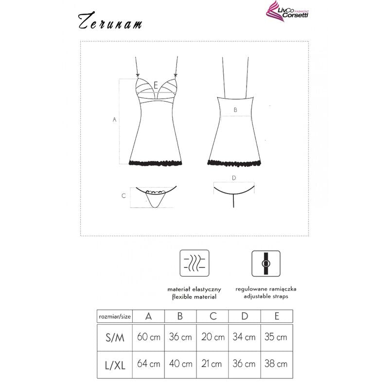 LIVCO CORSETTI - Zerunam Babydoll & string-sett