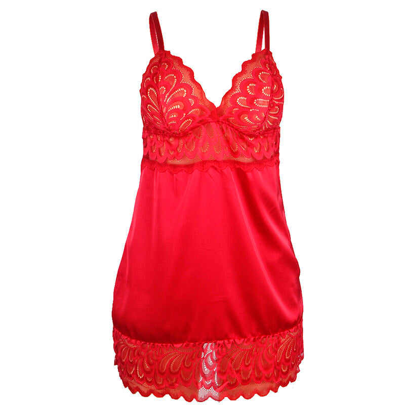 SUBBLIME - Satin-babydoll med blonde