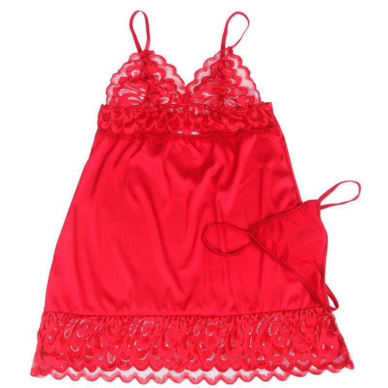 SUBBLIME - Satin-babydoll med blonde