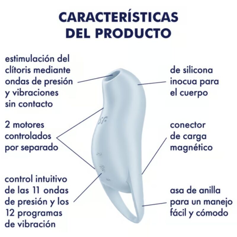 SATISFYER - Pocket Pro 1 Lufttrykksvibrator Lyseblå