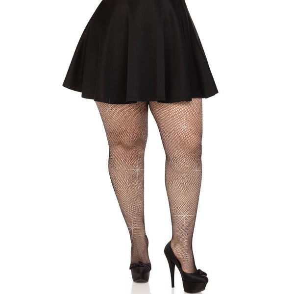 LEG AVENUE - Nettingstrømper med Strass