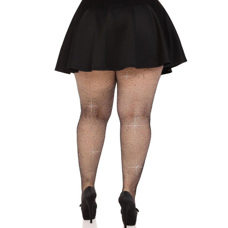 LEG AVENUE - Nettingstrømper med Strass