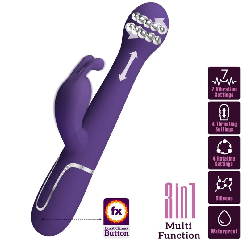 PRETTY LOVE - Dejon 3-i-1 Rabbitvibrator Lilla
