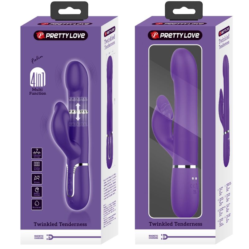 PRETTY LOVE - Zalin Rabbitvibrator med kuler 4-i-1