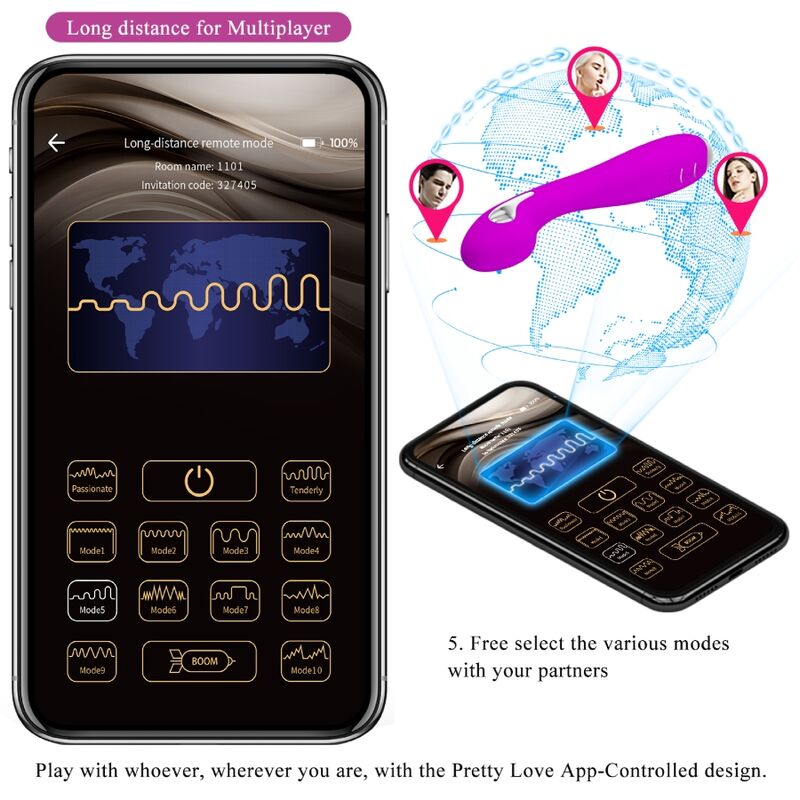 PRETTY LOVE - Hector El-sjokk-vibrator med gratis app