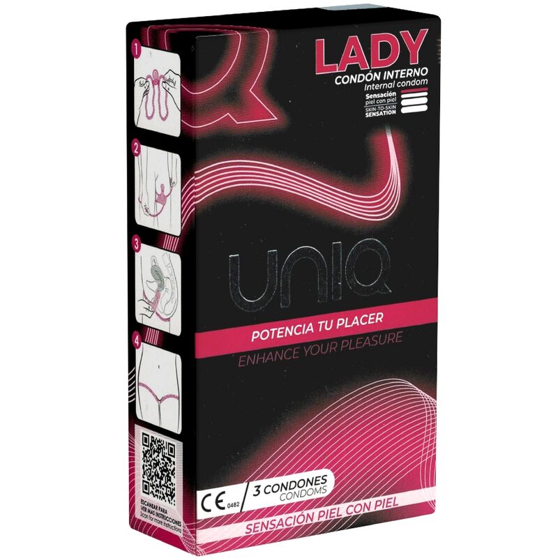 UNIQ - Lady Condom latexfrie femidomer med hofteholder 3 stk