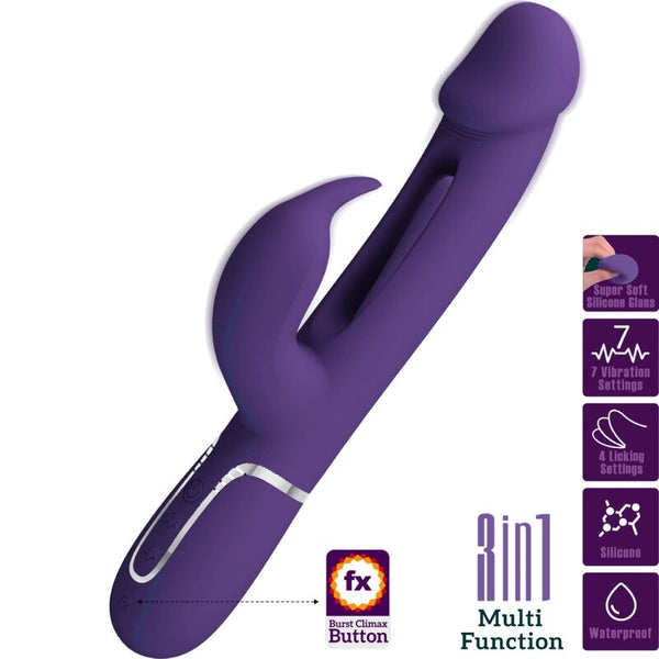 PRETTY LOVE - Kampas 3-i-1 Rabbitvibrator med tunge