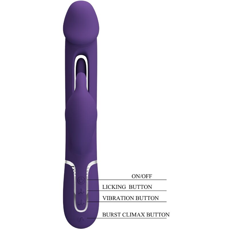 PRETTY LOVE - Kampas 3-i-1 Rabbitvibrator med tunge
