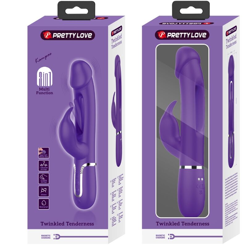 PRETTY LOVE - Kampas 3-i-1 Rabbitvibrator med tunge