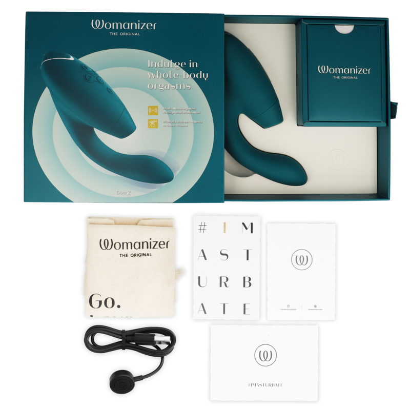 WOMANIZER - Duo 2 Rabbitvibrator Blå Petrol