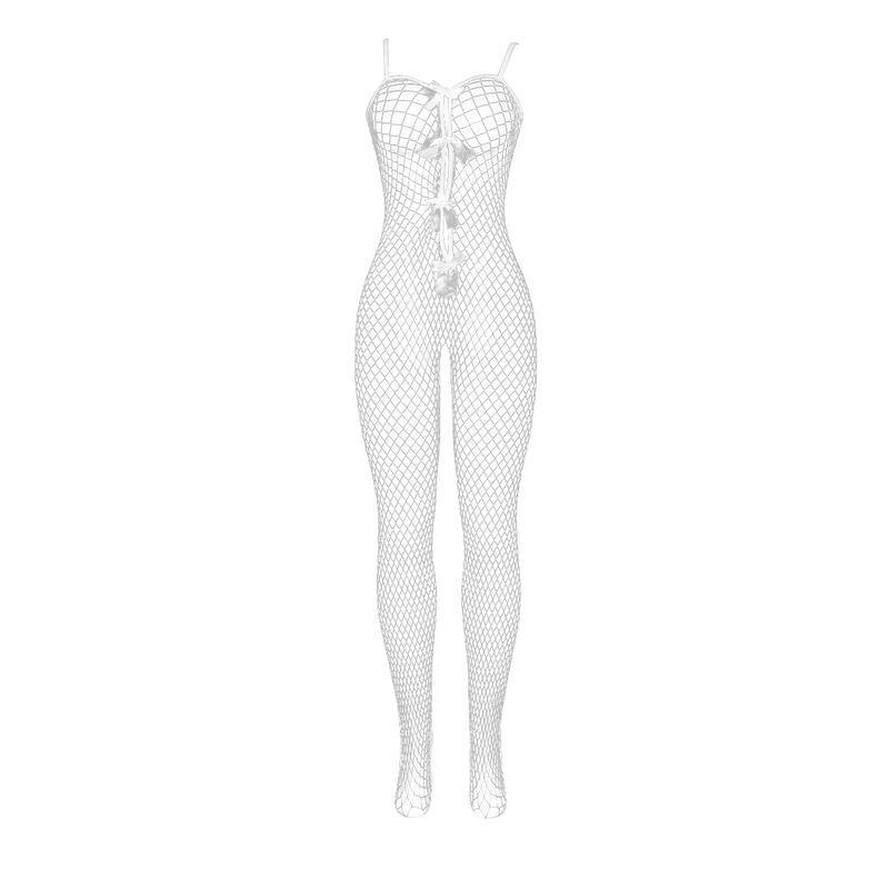 SUBBLIME - Bodystocking i nett med åpen skritt og sløyfer