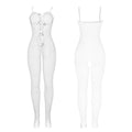 SUBBLIME - Bodystocking i nett med åpen skritt og sløyfer