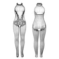 SUBBLIME - Bodystocking i netting & blonde med høy hals