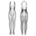 SUBBLIME - Bodystocking med Åpen Rygg og Korsdetaljer