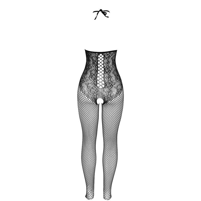 SUBBLIME - Bodystocking i nett med åpne cups og halterhals