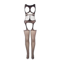 SUBBLIME - Nettingbodystocking med Cup og Åpne Skuldre