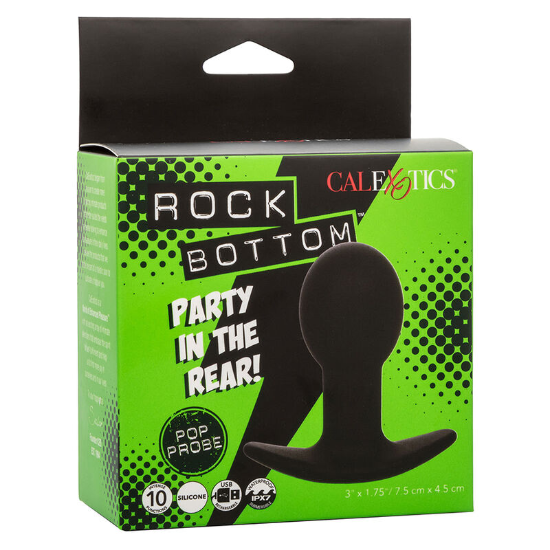 CALEXOTICS - Rock Bottom Pop Vibrerende Analplugg 10 vibrasjoner Silikon