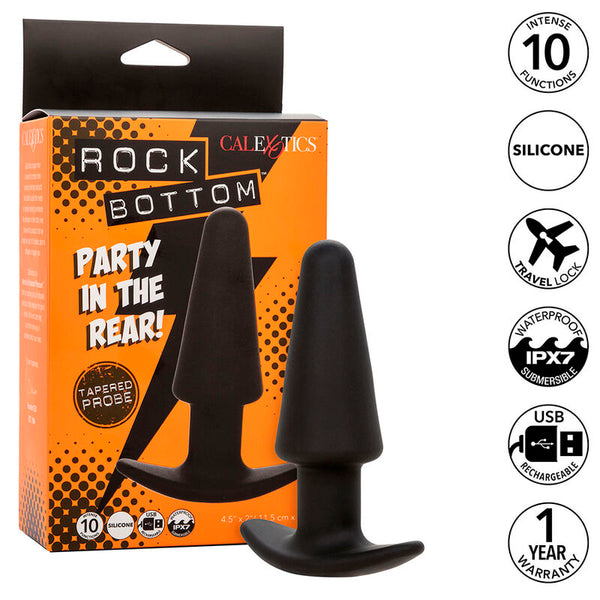 CALEXOTICS - Rock Bottom Konisk analplugg 10 vibrasjoner Silikon