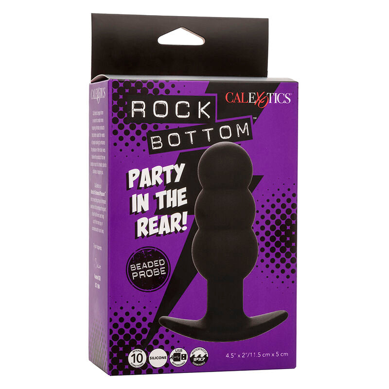 CALEXOTICS - Rock Bottom Analplugg med perler 10 vibrasjoner Silikon