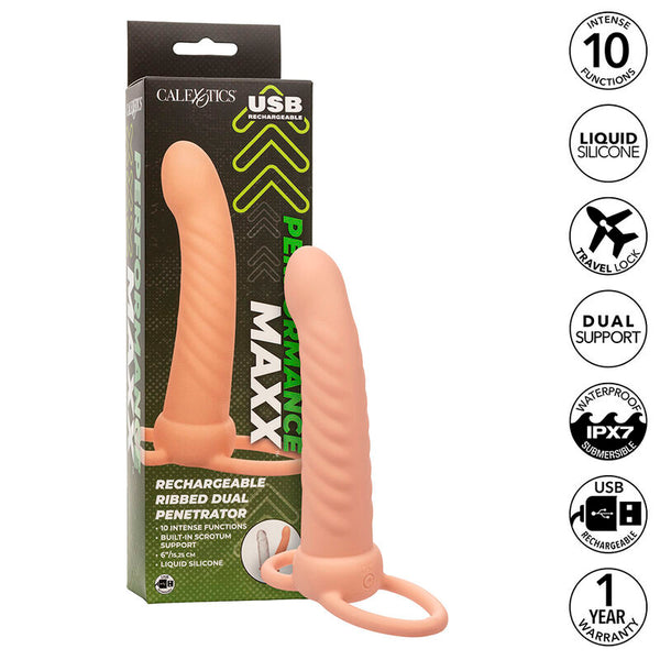 CALEXOTICS - Maxx Ribbed Dobbel Strap-on