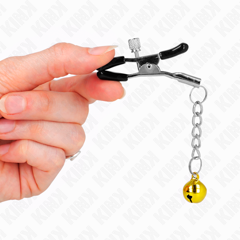 KINK - Brystvorteklemmer med Dinglebjelle-anheng Gull 6 cm
