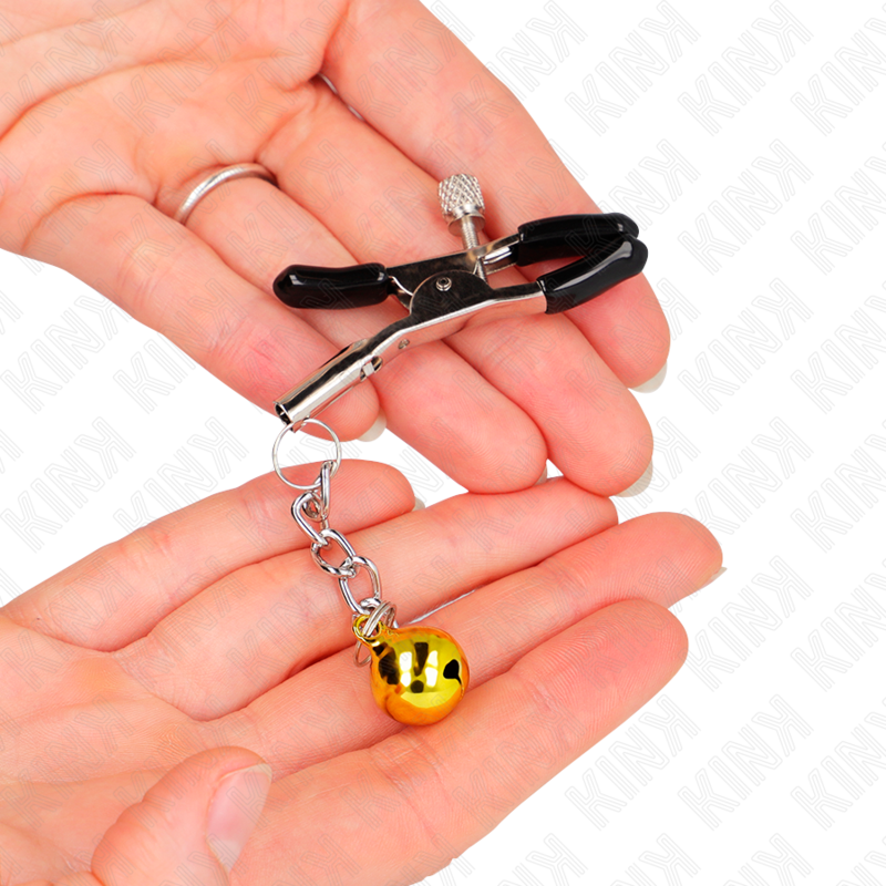 KINK - Brystvorteklemmer med Dinglebjelle-anheng Gull 6 cm