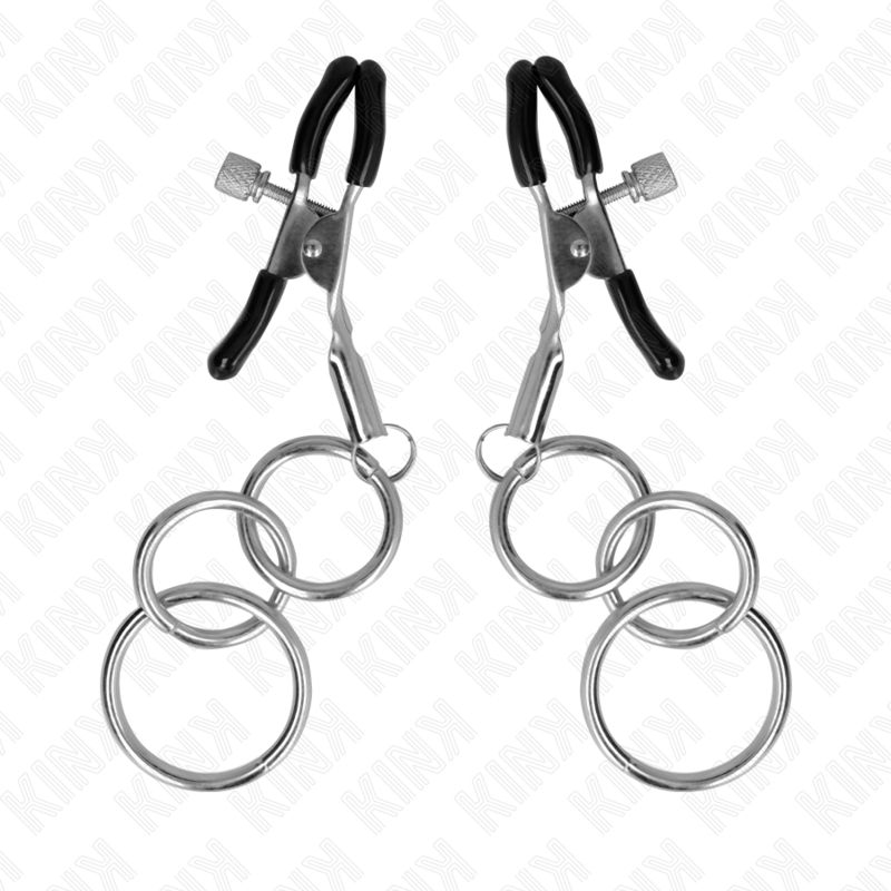 KINK - Brystvorteklemme med 3 O-ringer 6 cm