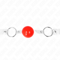 KINK - Ball-gag i Transparent PVC 4 cm Rød Justerbar