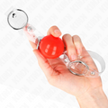 KINK - Ball-gag i Transparent PVC 4 cm Rød Justerbar