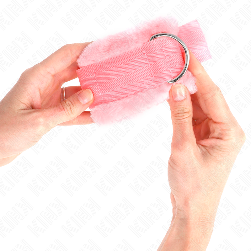 KINK - Pelsfôret Håndleddsmansjetter Rosa