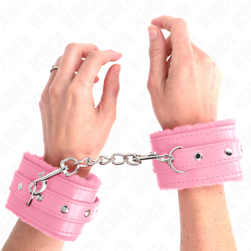 KINK - Pelsfôret Håndleddsmansjetter Rosa