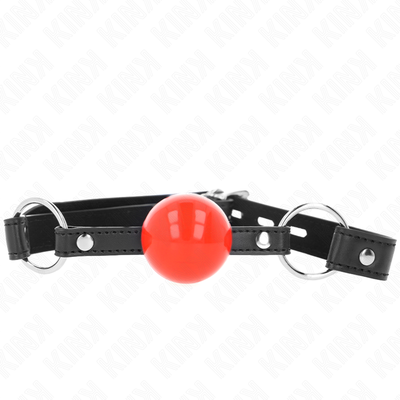 KINK - Ball-gag med Lås Rød Ball Sort Rem
