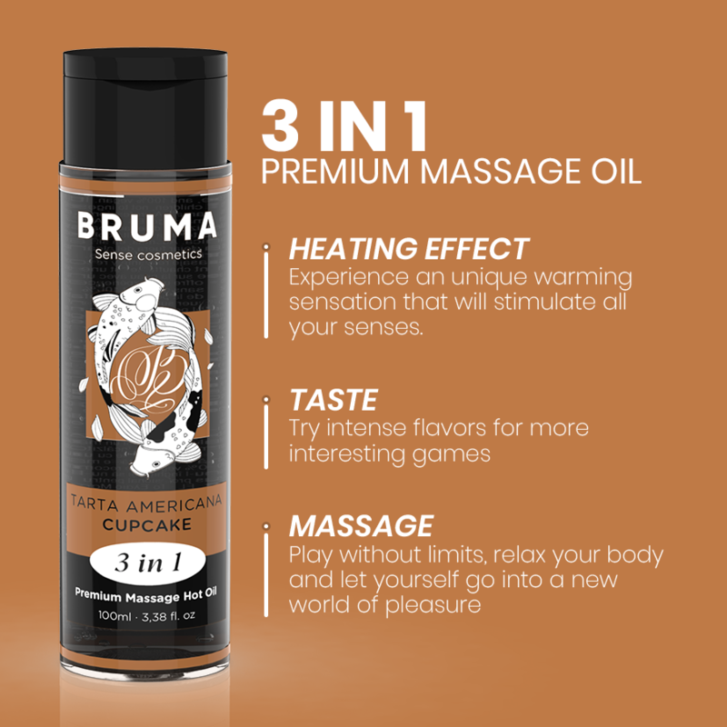 BRUMA - Premium varmende massasjeolje Cupcake 3-i-1 100 ml